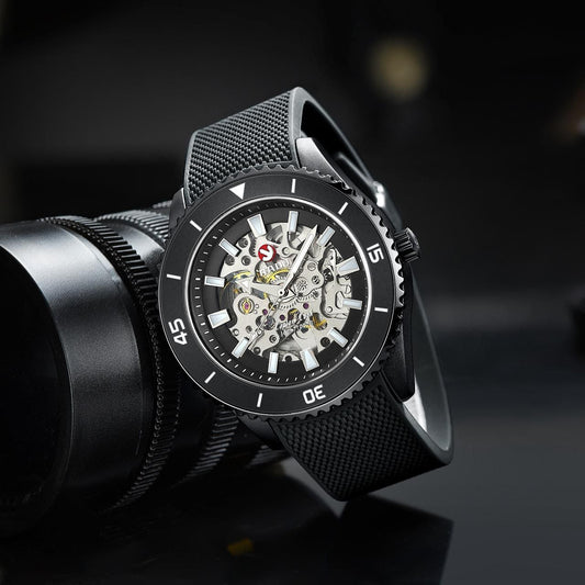 RADO CAPTAIN COOK SKELETON DIVER WATCH ⌚⚫
